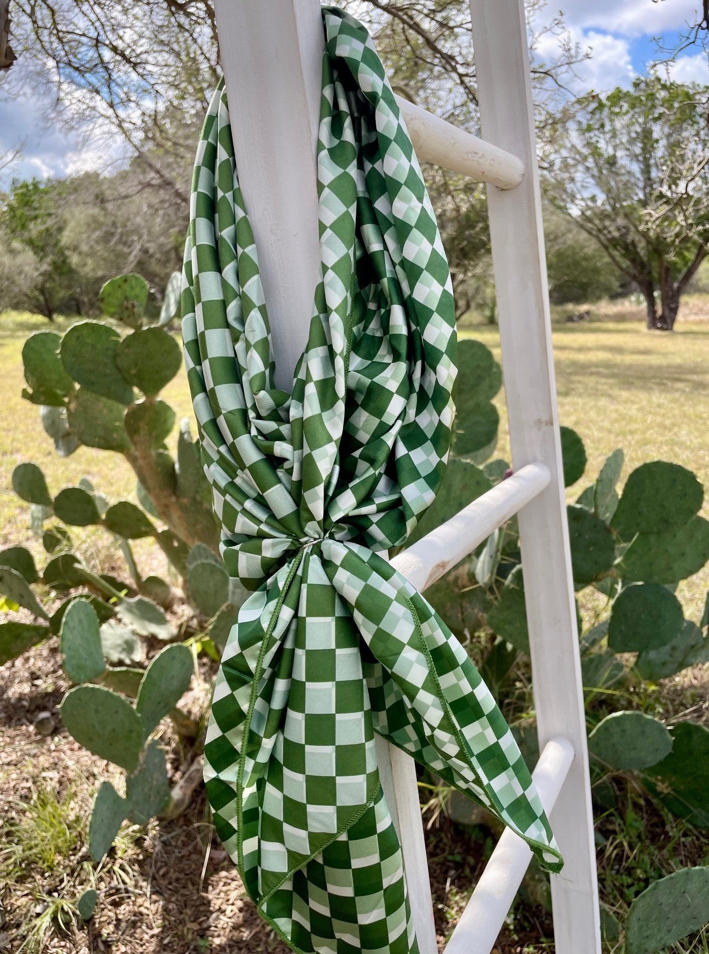 Green Checkered Wild Rag