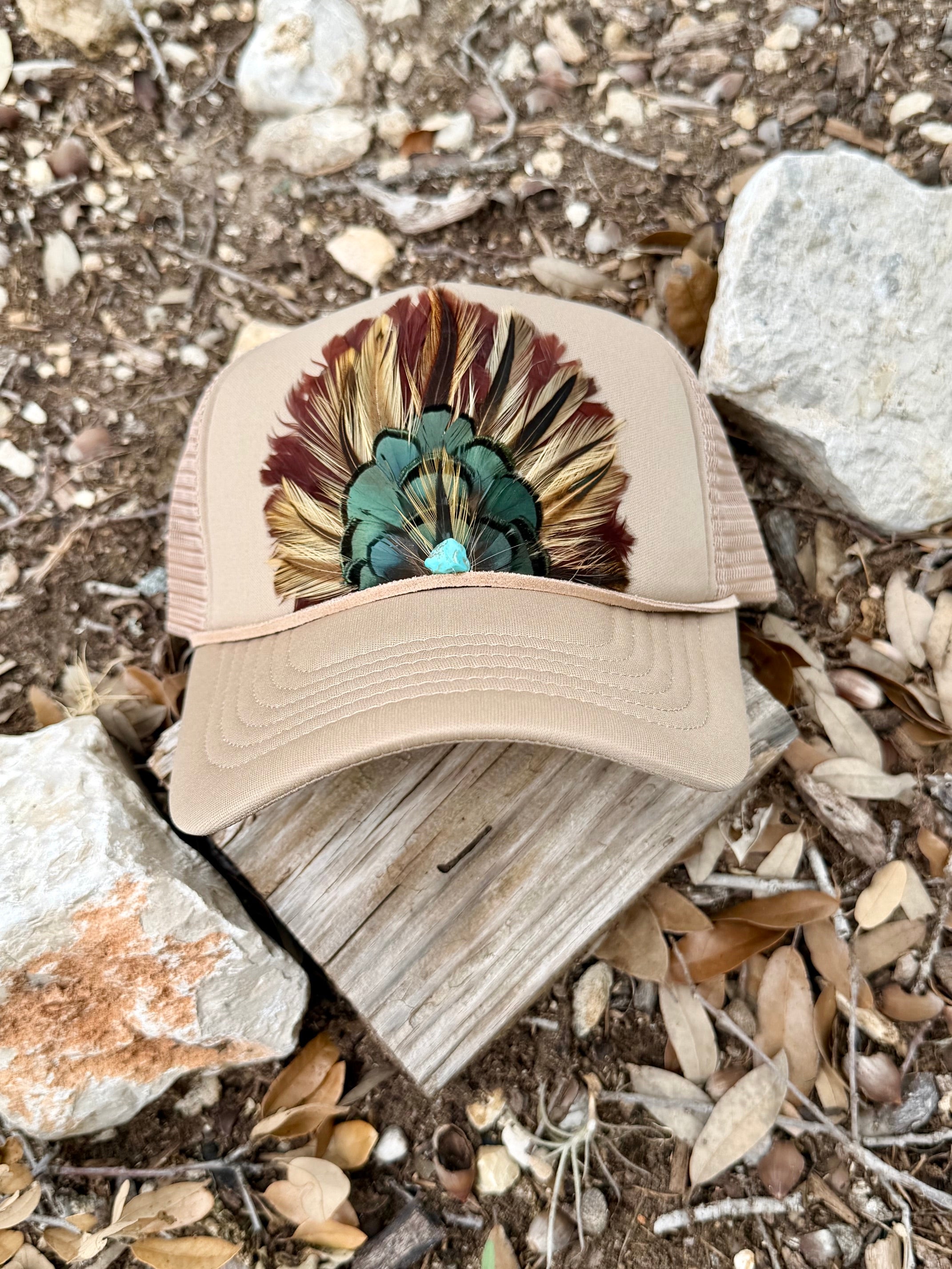 Tan Feather Trucker