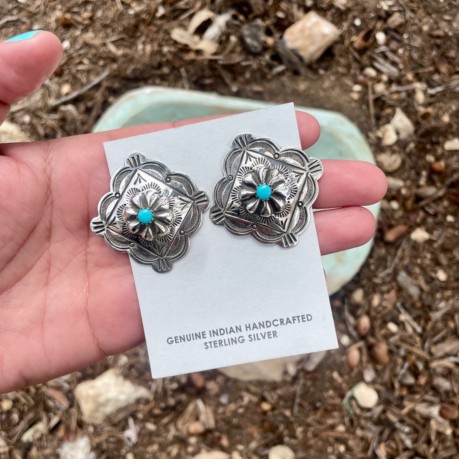 Square Concho Earrings