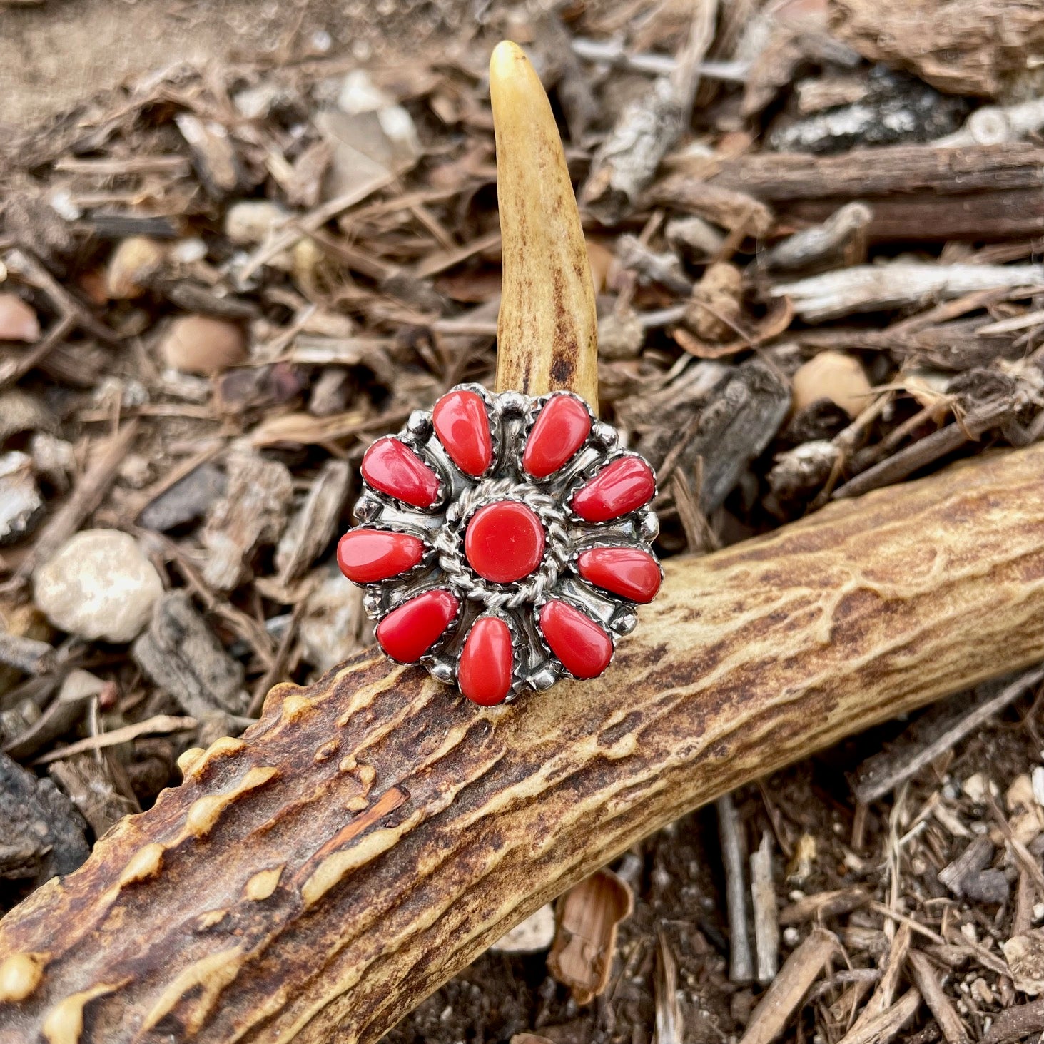 Coral Cluster Ring