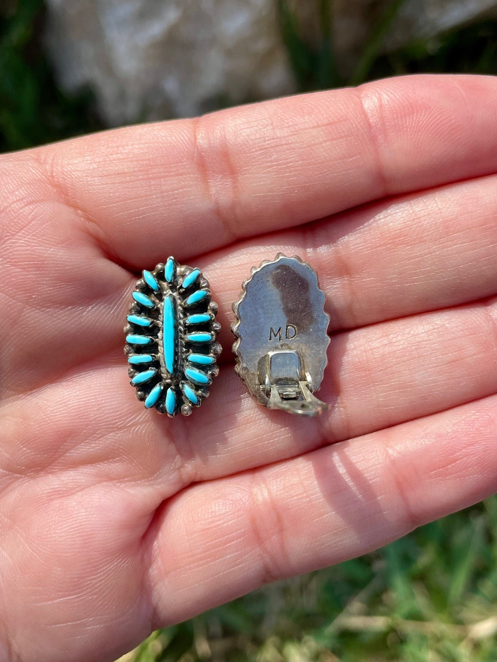 VTG Turquoise Clip Ons